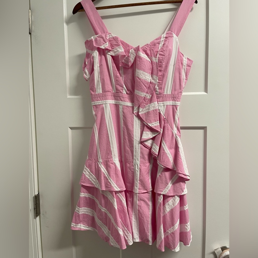 Gianni Bini Pink and White Striped Dress Size 8
